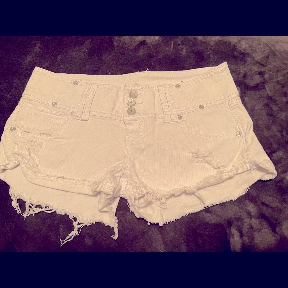 Whits low rise cut off shorts.